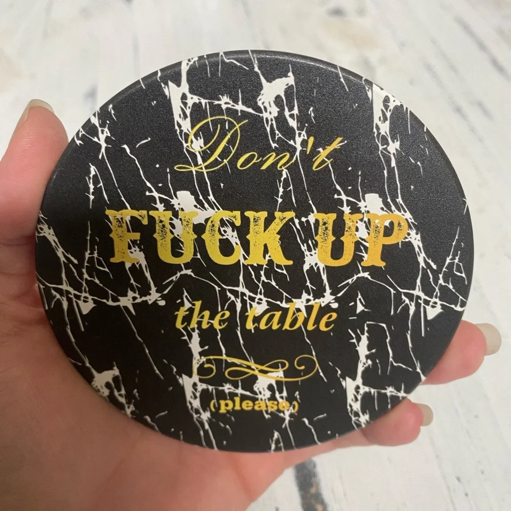 Black and Gold Marble Coasters Set
